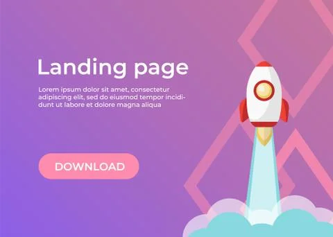 Landing page template. Website template for websites and apps. Landing page v Stock Illustration