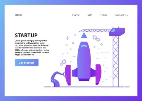 Landing page template.Concept web page design.Startup your project. Illustrazione stock