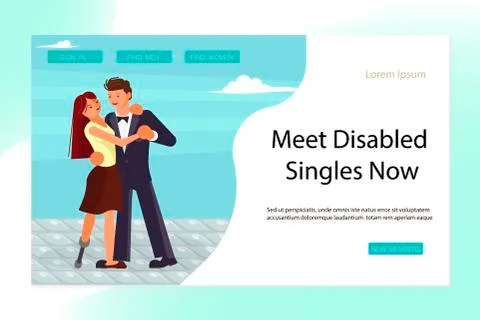 Landing page for Virtual relationships Illustrazione stock