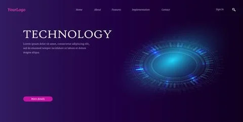 Landing page for a website related to technology Stock Illustration