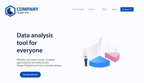 Landing Page Website Theme Template Design Stock Illustration