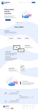Landing Page Website Theme Template Design 스톡 일러스트