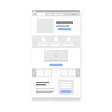 Landing page website wireframe interface template. Stock Illustration
