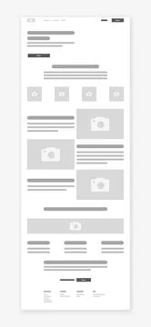 Landing page Wireframe, Webpage prototype Vector Illustration. Stock Illustration