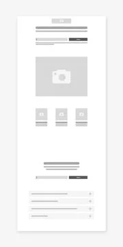Landing page Wireframe, Webpage prototype Vector Illustration. Illustrazione stock