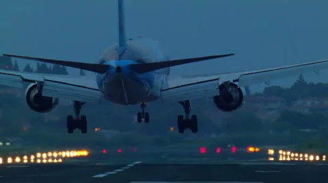 The landing of a passenger plane Stock Footage 50181080