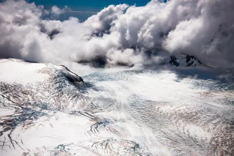 Landing on the peak Stock Photos