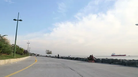 Landing on the pedestrian path Stock Footage 61556713