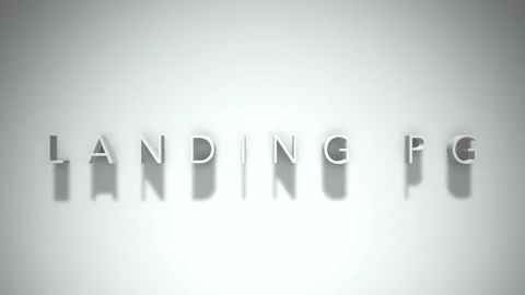 Landing pg 3D title animation with shadows on a white background Stock Footage 297457992