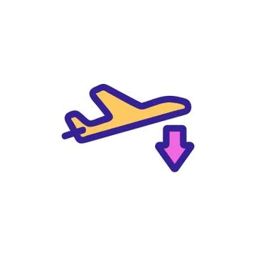 Landing the plane icon vector. Isolated contour symbol illustration 스톡 일러스트