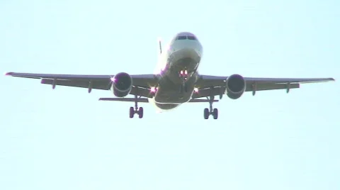 Landing plane at midday 13 Stock Footage 87902