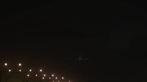 Landing the plane at night Stock Footage 268178040