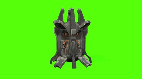 Landing Pod Idle Green Screen Animation 4K Rendering Видео 263864952