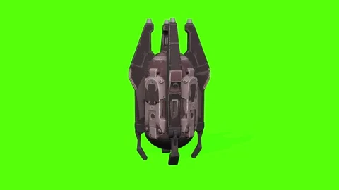 Landing Pod Launch on Planet Green Screen Animation 4K Rendering Stock-Footage 263864947