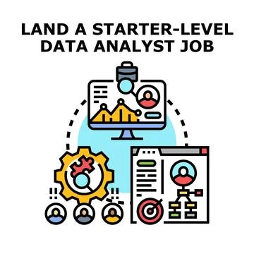 Landing a starter level data analyst career opportunity Stock Illustration