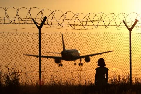 Landing at sunset Fotos Stock