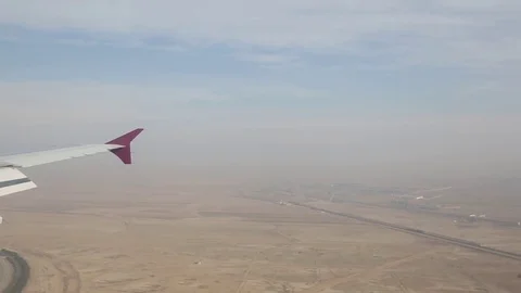 Landing in Tehran from inside the plane Stock Footage 79048935