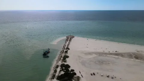 Landing view of lighthouse and research zone in Yucatan Stock Footage 159385534
