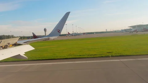 Landing, view from the window Stock Footage 243785937