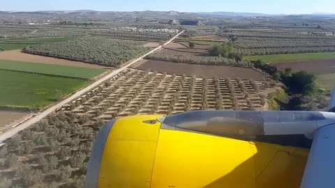 Landing Viewed From A Plane Window Stock Footage 74961616