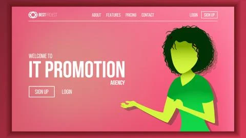 Landing Web Page Design Vector. Website Business Reality. Shopping Online Site Ilustración de archivo