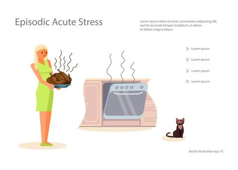 Landing web page template with Concept for cooking course. Sad housewife is h Stock Illustration