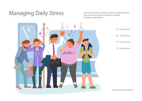 Landing web page template with Diverse passengers using their mobile devices Illustrazione stock