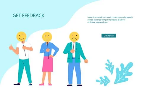 Landing Web page template of Emotion feedback Stock Illustration