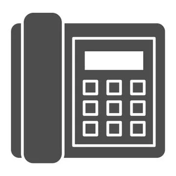 Landline phone solid icon. Call receiver, communicator, classic telephone symbol 스톡 일러스트