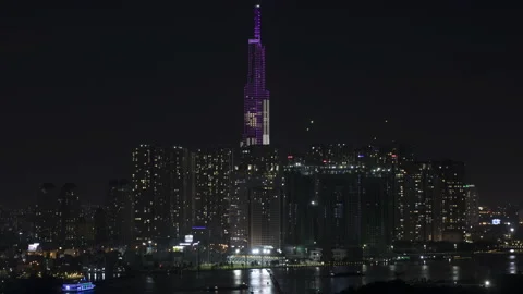 Landmark 81, Skyscraper, Ho Chi Minh City, Vietnam, 4k Timelapse Stock Footage 137211613