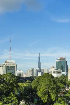 Landmark 81 Skyscraper, view from district 1 in Ho Chi Minh city, Vietnam. Be Stock Photos