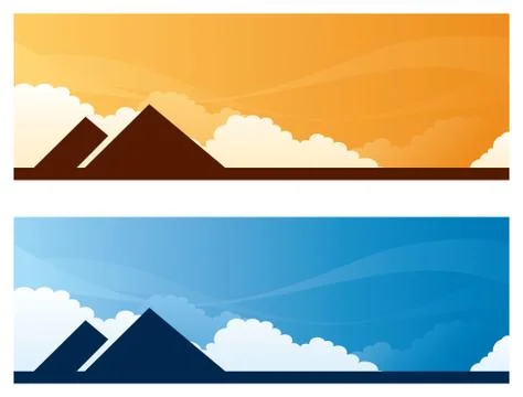 Landmark banners - egypt Stock Illustration