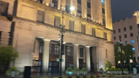 Landmark buildings in Shanghai under lockdown Stock Footage 197112880