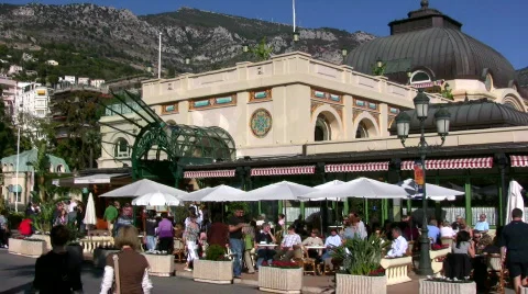 Landmark cafe in Monte Carlo Stock Footage 90291
