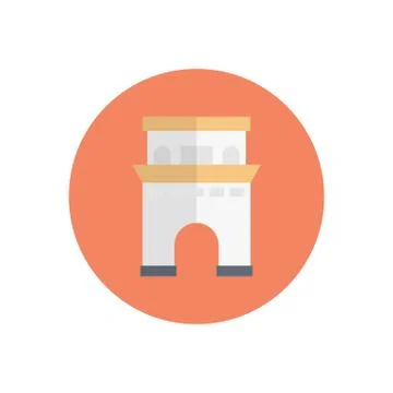 Landmark flat color icon 스톡 일러스트