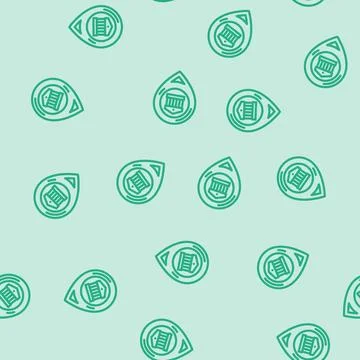Landmark geographical discoveries line vector seamless pattern Stock Illustration