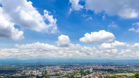 Landmark High View Point Of Chiang Mai Cityscape, Thailand 4K Time Lapse Stock Footage 130266240