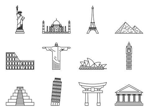 Landmark Icons set Stockillustratie