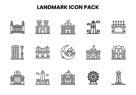 Landmark Line UI Icons Pack Ilustración de archivo