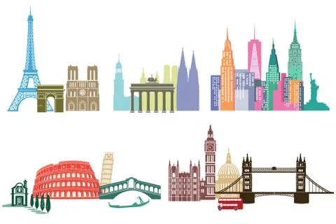 Landmark Monuments llustration Stock-Illustration