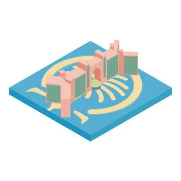 Landmark uae icon isometric vector. Atlantis hotel and palm island jumeirah icon Illustrazione stock