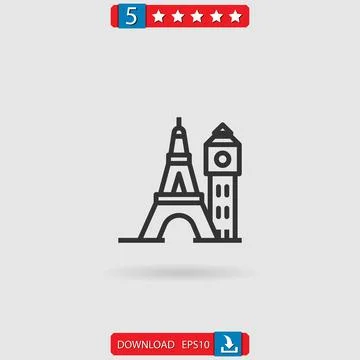 Landmark vector icon 스톡 일러스트