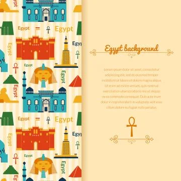 Landmarks of egypt background Stock Illustration