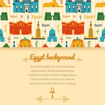 Landmarks of egypt background Stock Illustration