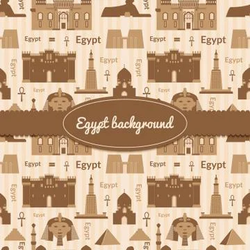 Landmarks of egypt background Stock Illustration