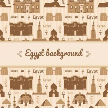 Landmarks of egypt background Illustrazione stock