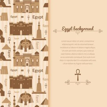 Landmarks of egypt background Stock Illustration