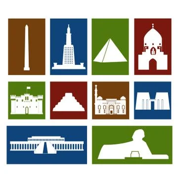 Landmarks of egypt Stock Illustration
