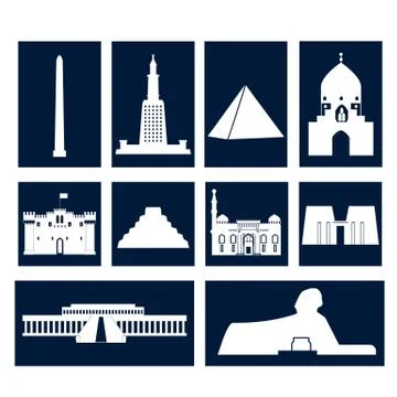 Landmarks of egypt Stock Illustration