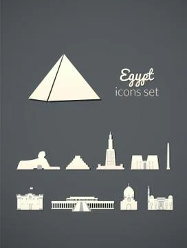Landmarks of egypt Stock Illustration